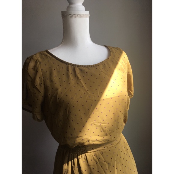 Forever 21 Dresses & Skirts - 🍂Mustard/Purple Cold Shoulder Dress by Forever21